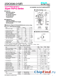 Datasheet 2SK3599-01MR manufacturer Fuji