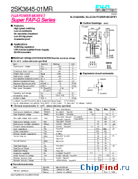 Datasheet 2SK3645-01MR manufacturer Fuji