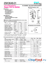 Datasheet 2SK3648-01 manufacturer Fuji