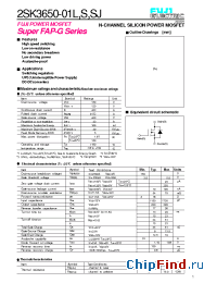 Datasheet 2SK3650-01L manufacturer Fuji