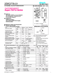 Datasheet 2SK3778-01 manufacturer Fuji