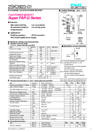 Datasheet 2SK3923-01 manufacturer Fuji