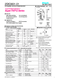 Datasheet 2SK3931-01 manufacturer Fuji