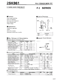 Datasheet 2SK961 manufacturer Fuji