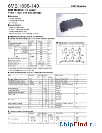 Datasheet 6MBI100S-140 manufacturer Fuji
