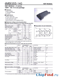 Datasheet 6MBI35S-140 manufacturer Fuji