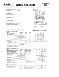 Datasheet 6MBI50L-060 manufacturer Fuji