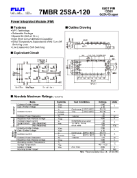 Datasheet 7MBR25SA-120 manufacturer Fuji