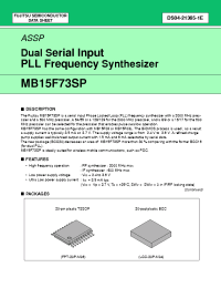 Datasheet MB15F73SPPV manufacturer Fujitsu