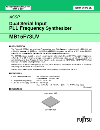 Datasheet MB15F73UV manufacturer Fujitsu