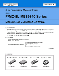 Datasheet MB89145V1P-SH manufacturer Fujitsu