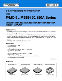 Datasheet MB89151APFM manufacturer Fujitsu