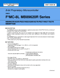 Datasheet MB89623RPFV manufacturer Fujitsu