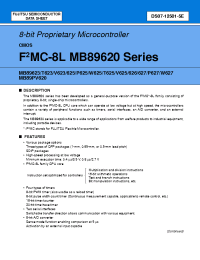 Datasheet MB89625PF manufacturer Fujitsu