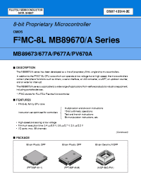 Datasheet MB89673PF manufacturer Fujitsu