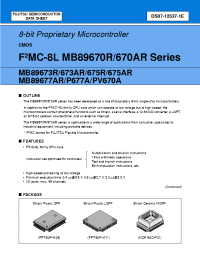 Datasheet MB89675ARPF manufacturer Fujitsu