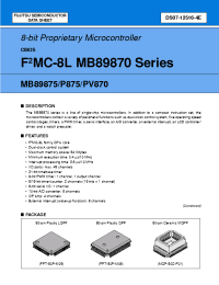 Datasheet MB89875PFV manufacturer Fujitsu