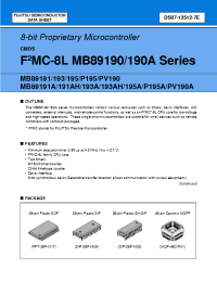 Datasheet MB89PV190CF manufacturer Fujitsu