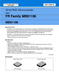 Datasheet MB91106PFV manufacturer Fujitsu