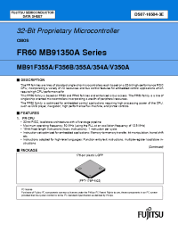 Datasheet MB91F356BPMT manufacturer Fujitsu