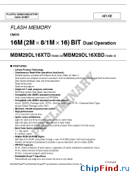 Datasheet MBM29DL16XBD-90 manufacturer Fujitsu