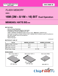 Datasheet MBM29DL16XTE90 manufacturer Fujitsu