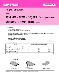 Datasheet MBM29DL322BD-80PFTN manufacturer Fujitsu