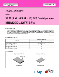 Datasheet MBM29DL32BF-70 manufacturer Fujitsu