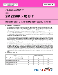 Datasheet MBM29F002BC-70PFTN manufacturer Fujitsu
