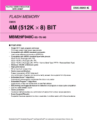 Datasheet MBM29F040C-55PD manufacturer Fujitsu