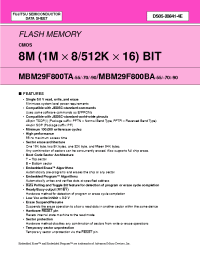 Datasheet MBM29F800BA-55PFTN manufacturer Fujitsu