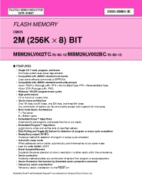 Datasheet MBM29LV002BC-70PTN manufacturer Fujitsu