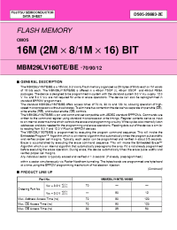 Datasheet MBM29LV160BE70PBT manufacturer Fujitsu