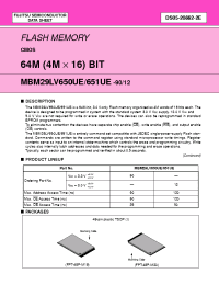 Datasheet MBM29LV651UE90TR manufacturer Fujitsu