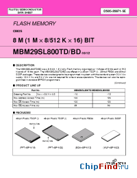 Datasheet MBM29SL800BD-10PFTR manufacturer Fujitsu