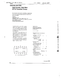 Datasheet CA3138 manufacturer General Semiconductor