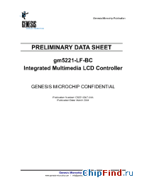 Datasheet GM5221-LF-BC manufacturer Genesis Microchip
