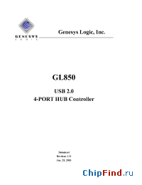 Datasheet GL850 manufacturer Genesys Logic