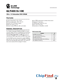 Datasheet GLT40516-10E manufacturer G-Link