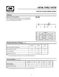 Datasheet 1N749 manufacturer GOOD-ARK