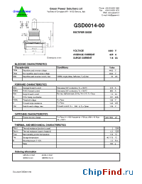 Datasheet GSD0014-00 manufacturer Green Power
