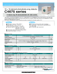 Datasheet C4675-103 manufacturer Hamamatsu