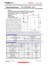 Datasheet C7930-01 manufacturer Hamamatsu
