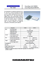 Datasheet C8855_M8784 manufacturer Hamamatsu
