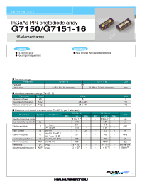 Datasheet G7151-16 manufacturer Hamamatsu