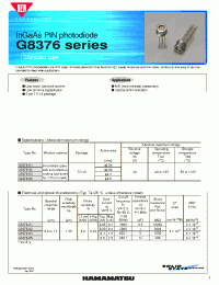 Datasheet G8376 manufacturer Hamamatsu
