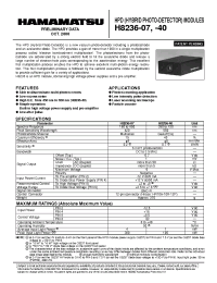 Datasheet H8236-40 manufacturer Hamamatsu