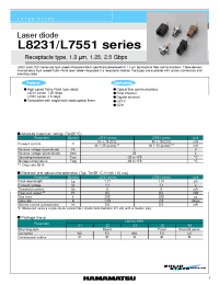 Datasheet L7551-21 manufacturer Hamamatsu