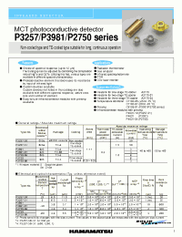 Datasheet P2750 manufacturer Hamamatsu