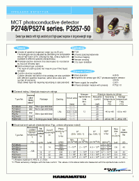 Datasheet P5274-01 manufacturer Hamamatsu